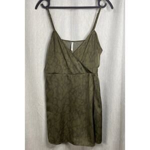 Urban Outfitters Women’s Riva Satin Wrap Romper - Camouflage - Size Small